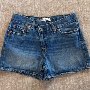 Levi’s Girls Mini Mom Denim Shorts Size 10 Adjustable Waist
